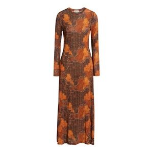 Ulla Johnson Midi Dress Size P Amari Womens Amber Paisley Damask Jersey FA240815